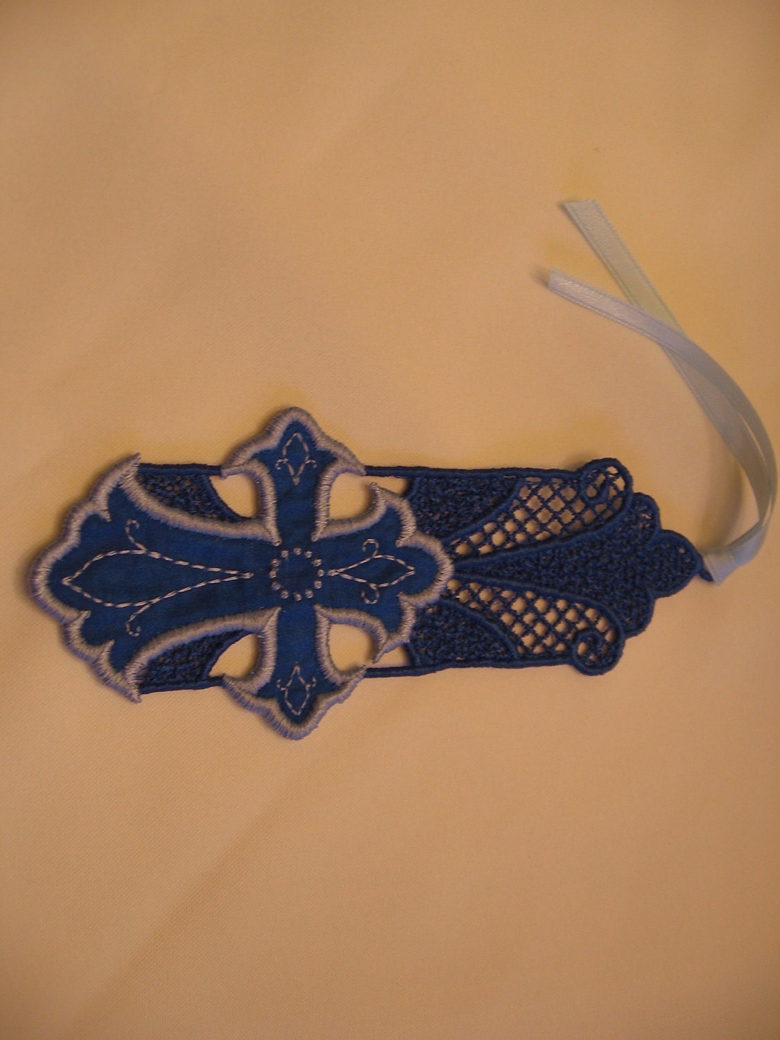 BOOKMARK, EMBROIDERED CROSS