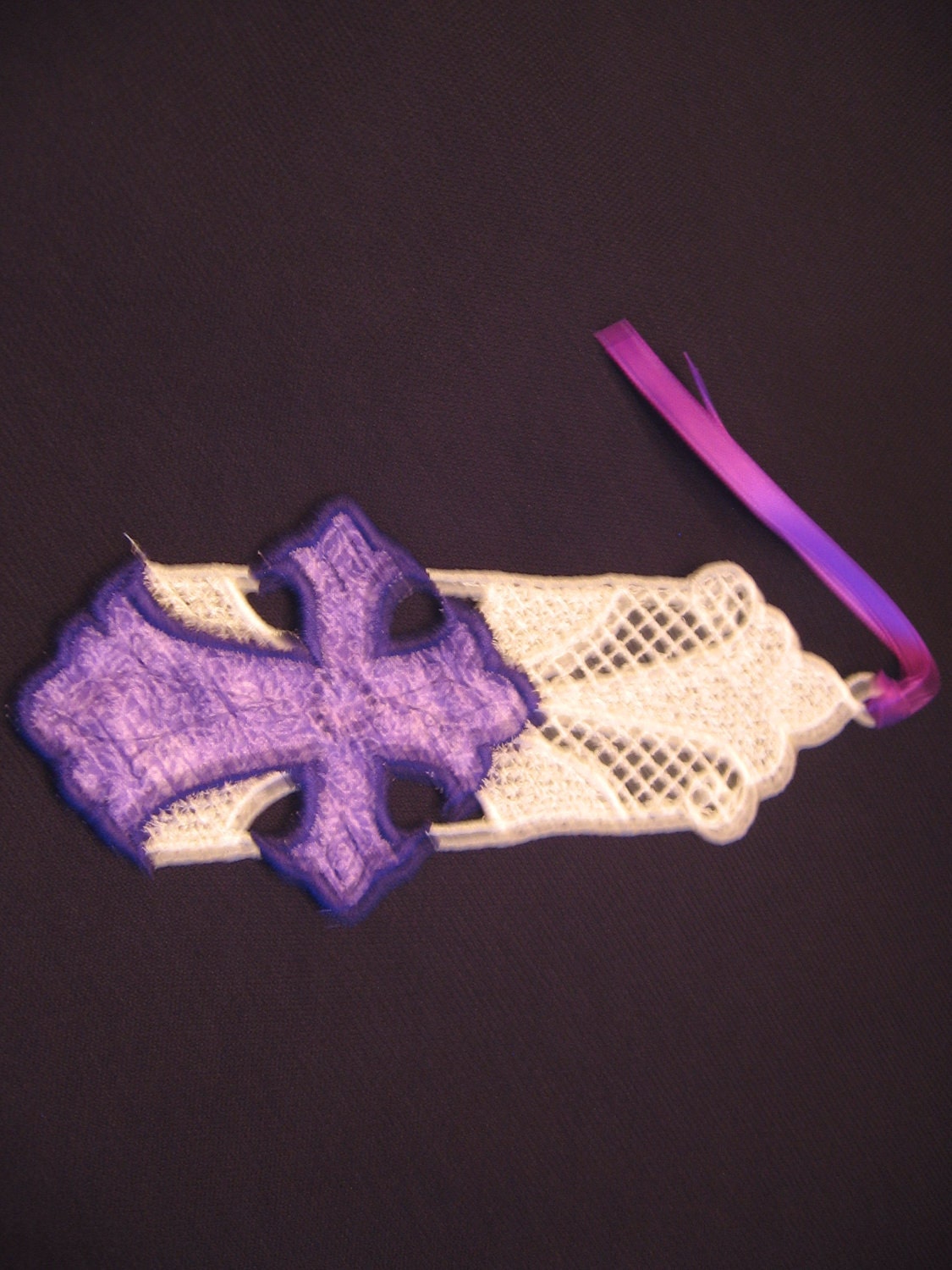 BOOKMARK, EMBROIDERED CROSS