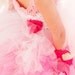 Flower Girl Dress Ombre Pink and White Crochet Rose Tulle Tutu Infant to Toddler Size 4 as featured in Zankyou Magazine and Etsy Weddings