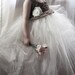 Flower Girl Tutu Dress Crochet Bodice Shiny Ivory and Mocha with Tulle Rose Special Occasion Dress Infant to Toddler Size 4