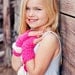 Children's Princess Pink Crochet Fingerless Gloves with Ivory Crochet Bow Custom Colors