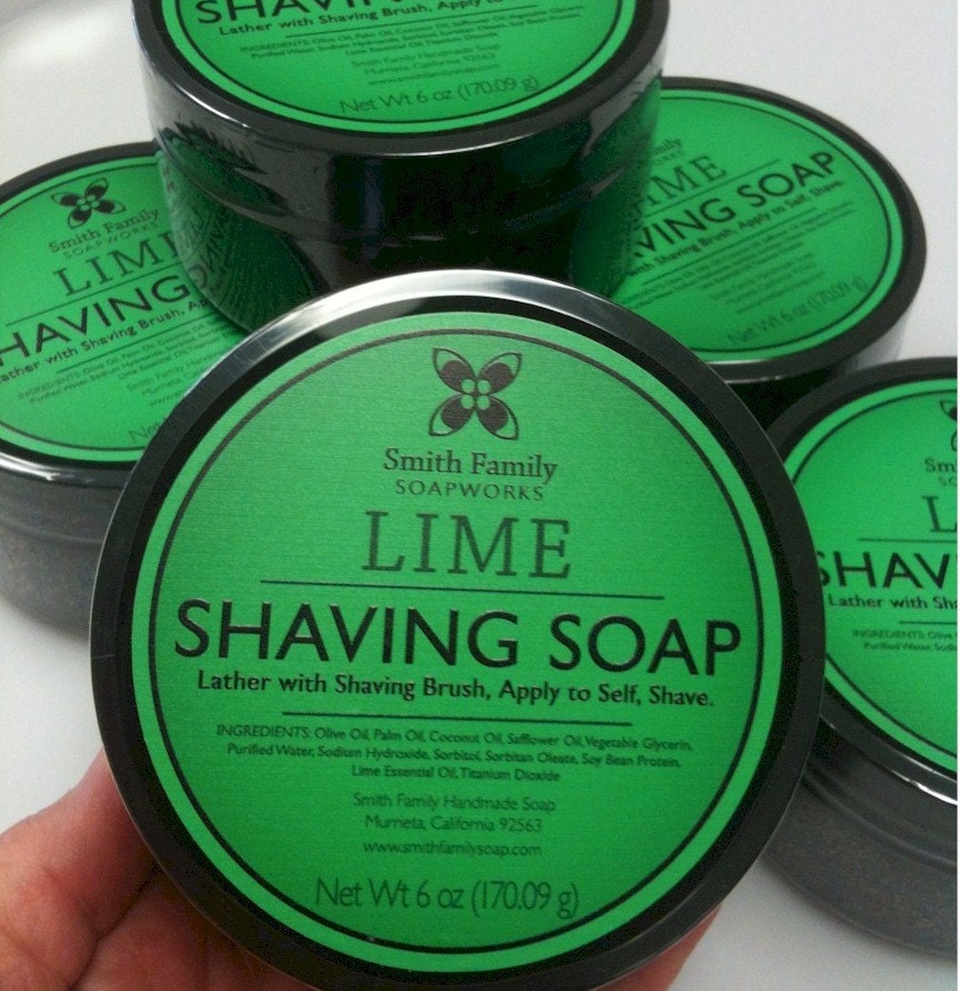 Handmade Shaving Soap with Gift Box, Lime Shave Soap, Olive Oil Shaving Soap, Men's Gift, Father's Day