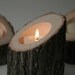 Tree Branch Candle Holders Set of 3 Short Angled- Rustic Wood Candle Holders, Tree Slice, Wooden Candle Holders, Wedding Centerpiece