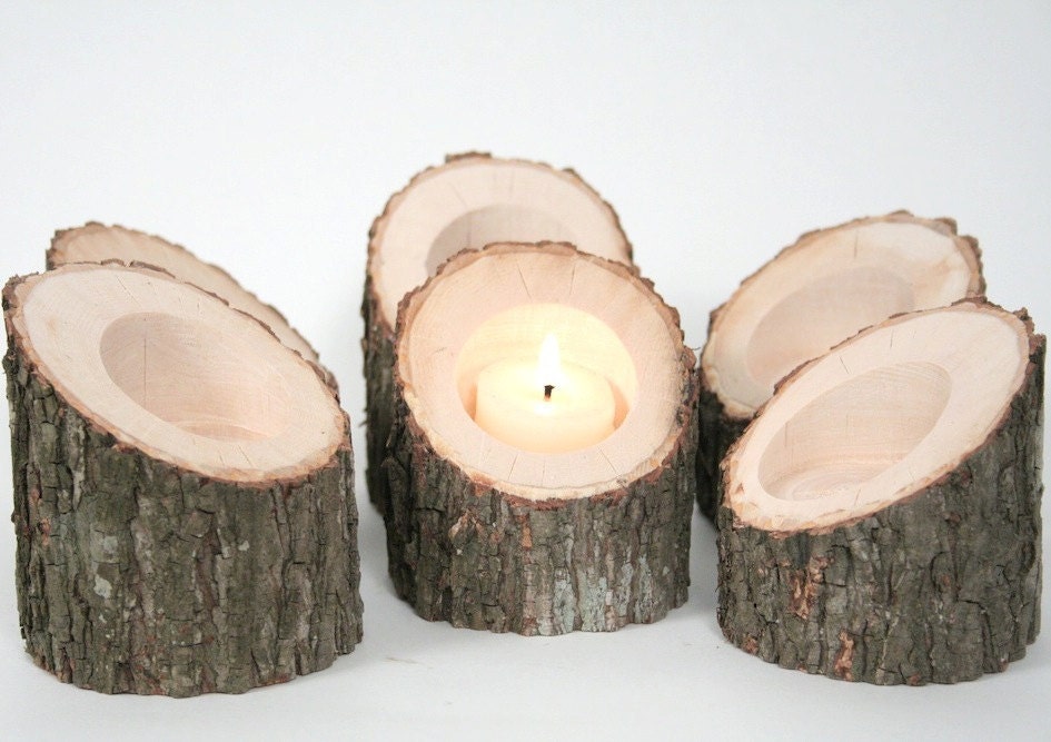 Tree Branch Candle Holders III- Rustic Wood Candle Holders, Wooden Candle Holders, Wedding Centerpiece