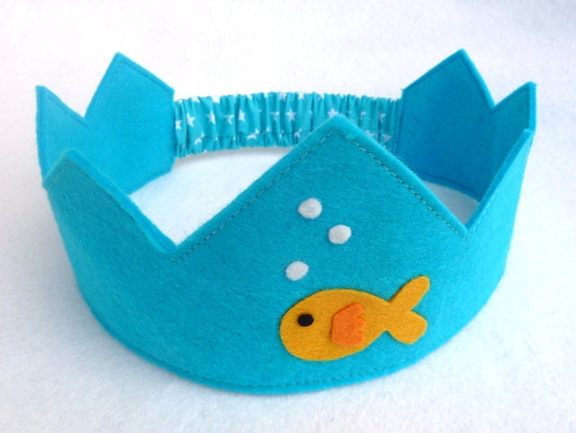 Felt  Crown - Fish Crown - 11 colours to choose from