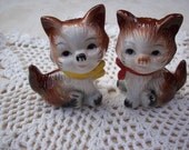 Vintage Precious Kitten Ceramic Salt and Pepper Shakers