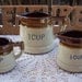 Vintage Stoneware Measuring Cups Circa 1970