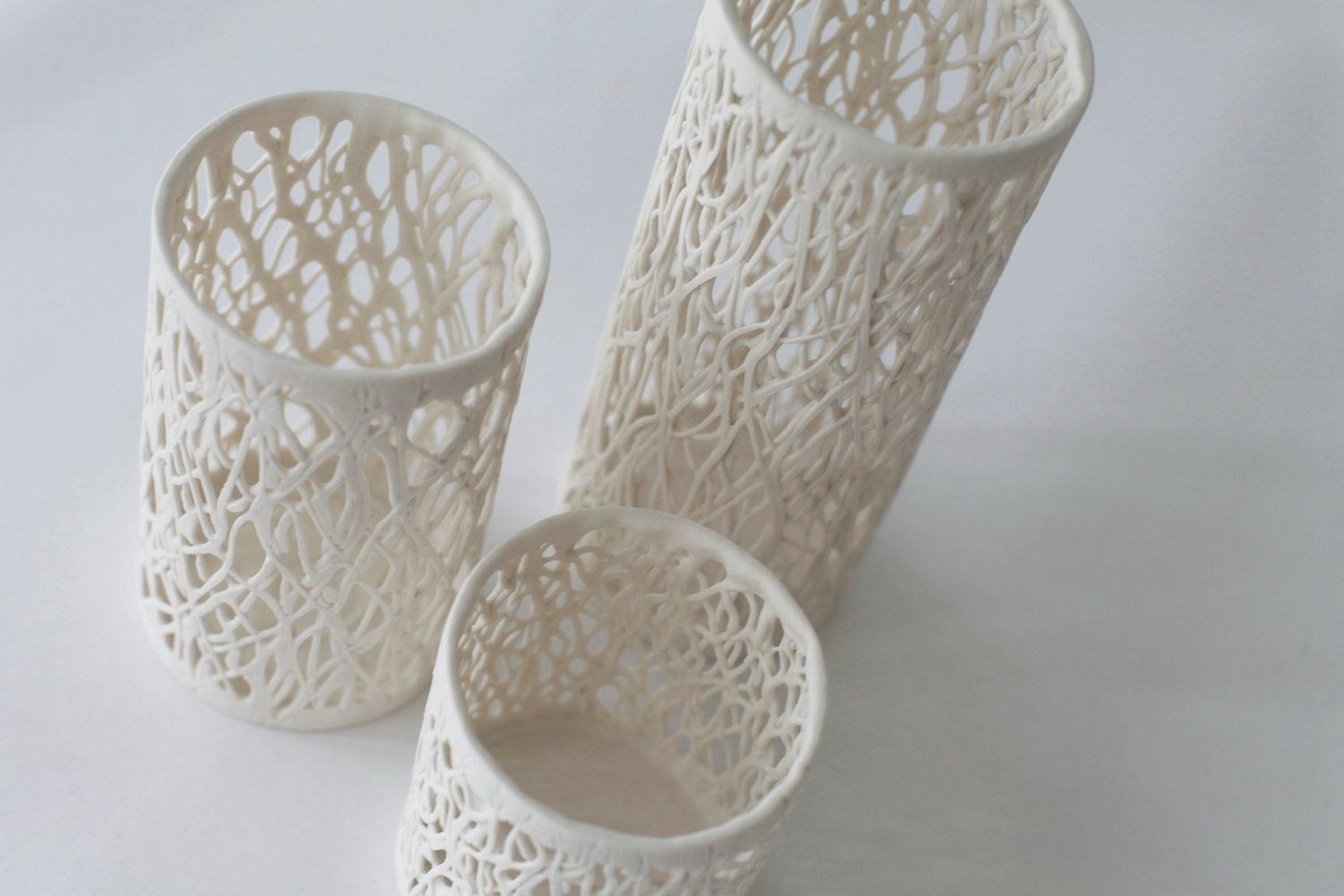 Branches of light (3 set) - porcelain candle holder by Hajime Design