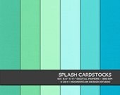 INSTANT DOWNLOAD Splash Textured Digital Backgrounds, Green and Blue Textured Digital Paper, 8.5x11 or 12x12 or A4 Commercial Use