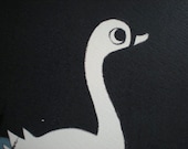A4 print // White swan looking at the moon