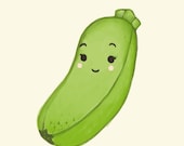zucchini art print // Lovely vegetables series // 6x8 print