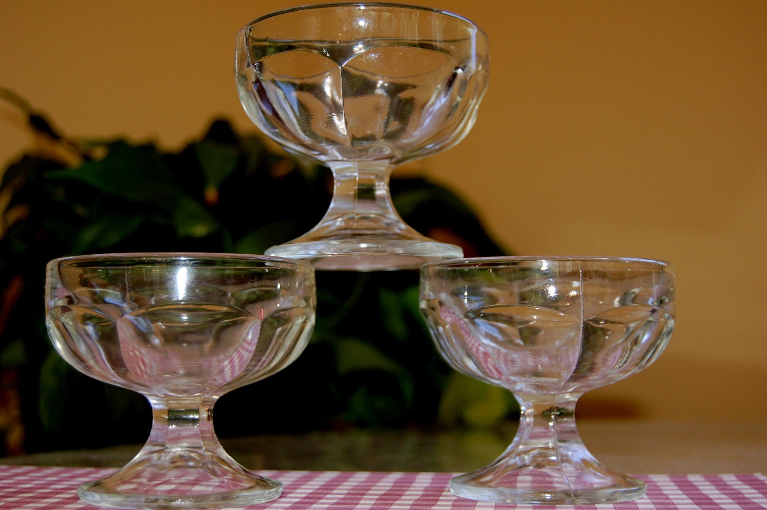 Set of three antique custard cups
