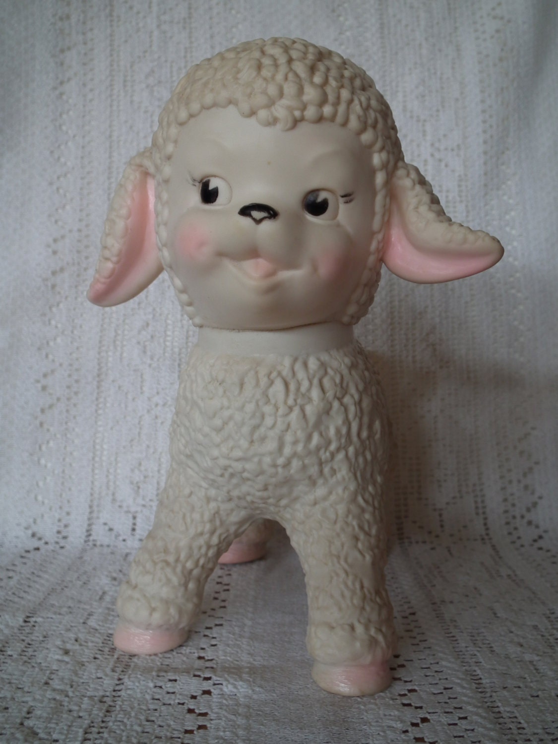 Sun Rubber Lamb Squeak Toy