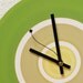 Clock. Celery green, desert sand and sunflower yellow. Modern. Simple. Functional wall art. 27