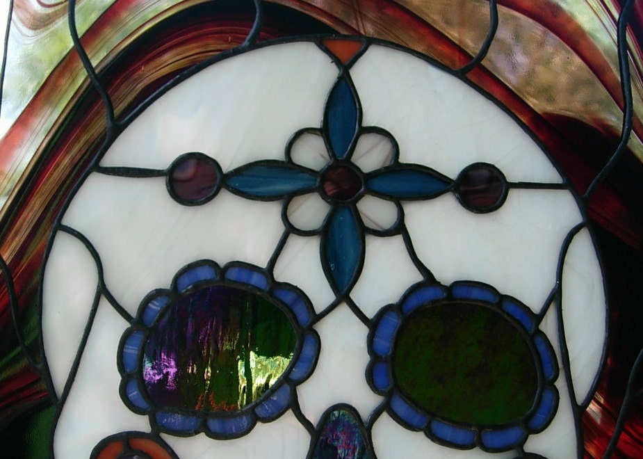 Stained Glass Day of the Dead Sugar Skull - Unique, One of a Kind Gift