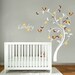 Kids swirl tree vinyl wall decal with birds flowers and Childs name letters cute for any nursery