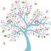 ON SALE Kids tree vinyl wall decal with owls and butterflys So sweet for any girl nursery