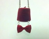 11th Doctor charm necklace - Doctor Who Jewelry - Fez and Bow Tie Necklace