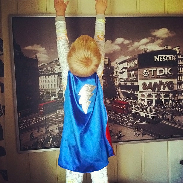 Reversible Superhero Cape - Add Your Child's Initial - Choose Your Colors - Personalized Costume for Boy or Girl