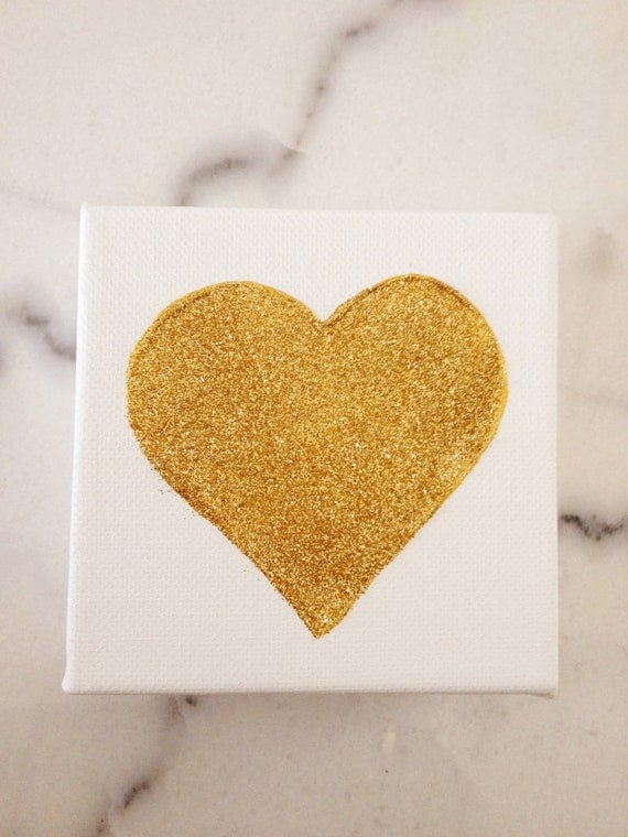 4x4 Canvas Painting - Heart of Gold