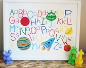 Alphabet Poster: A-Z Space Illustration