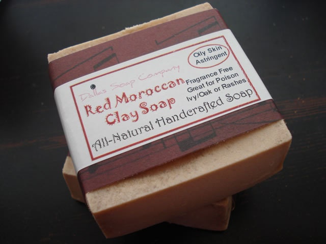 Moroccan Red Clay Soap for Oily Skin - Poison Oak / Ivy Rashes