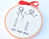 Funny Gift, "I GOT YOUR BACK" Stick Figure Wall Hanging