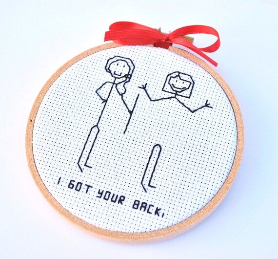 Funny Gift, "I GOT YOUR BACK" Stick Figure Wall Hanging