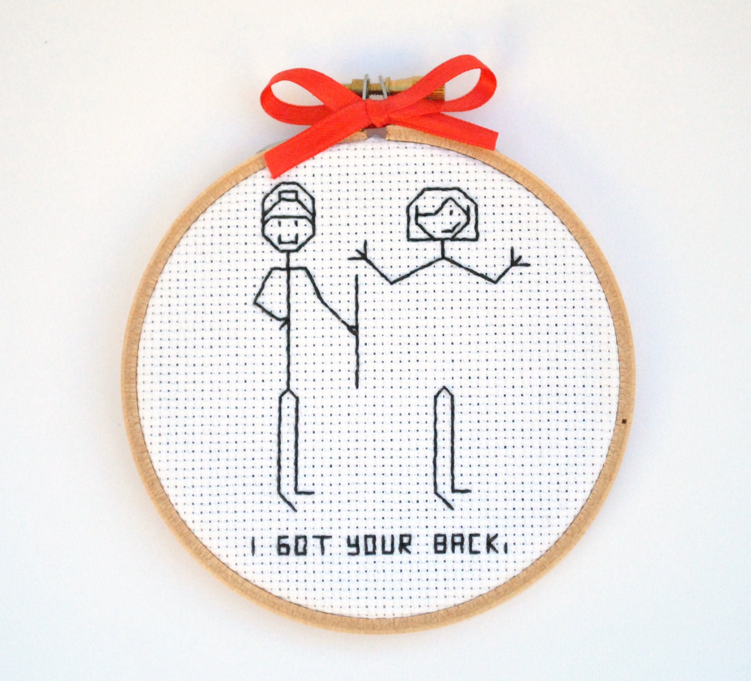 Funny Gift, "I GOT YOUR BACK" Stick Figure Wall Hanging