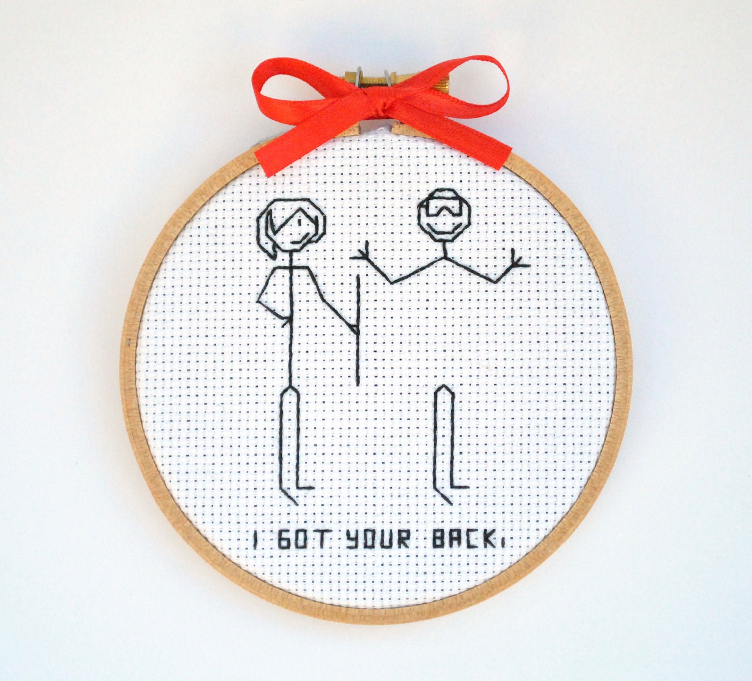 Funny Gift, "I GOT YOUR BACK" Stick Figure Wall Hanging