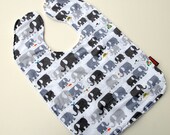 baby bib toddler elephant unisex grey mommy pachyderm summer terry cloth cotton