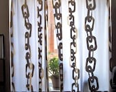 Stunning Translucent Curtains in one-of-a-kind Oversized Chain Link custom-printed fabric