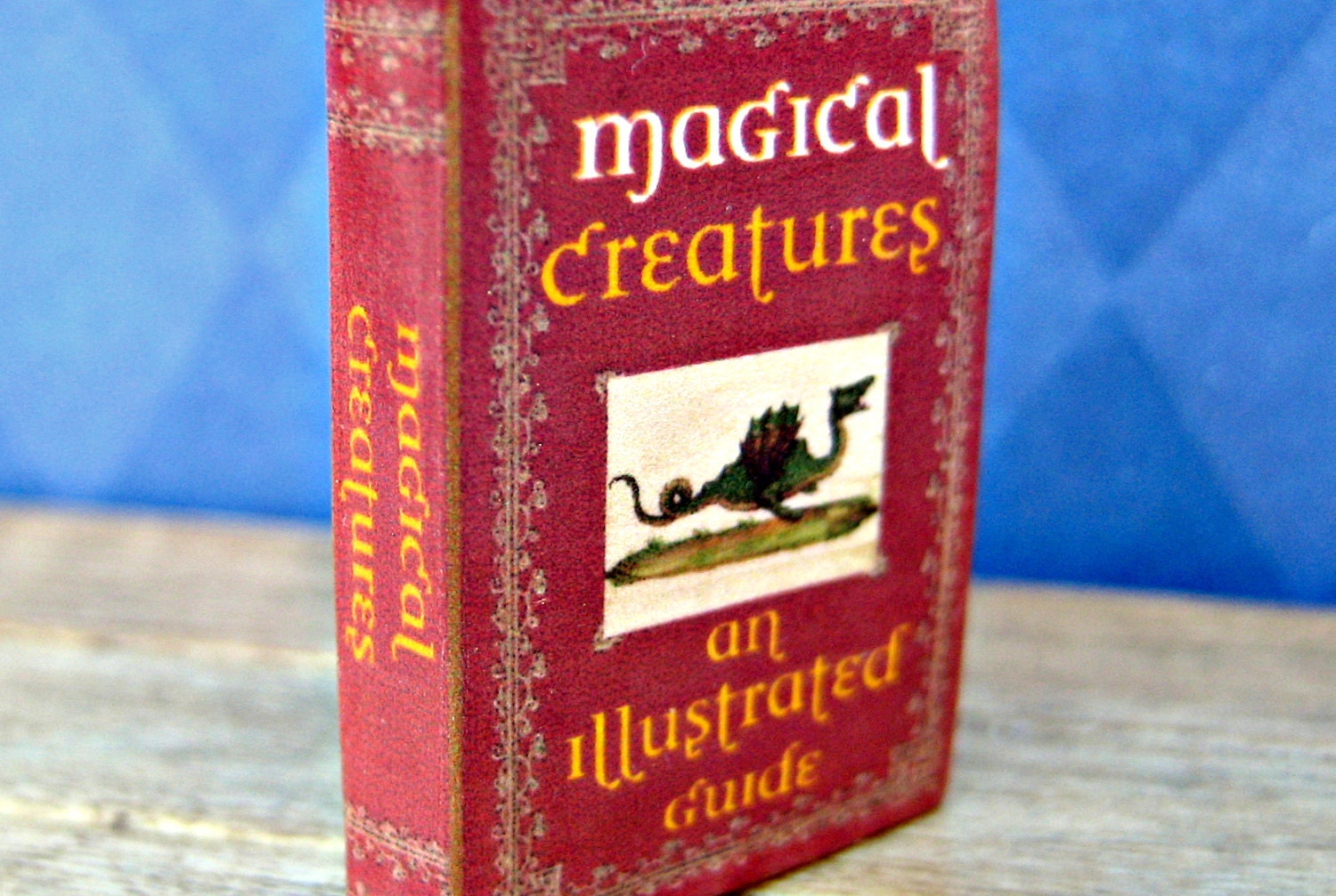 Miniature Book "Magical Creatures: An Illustrated Guide" in 1/12 inch dollhouse miniature scale