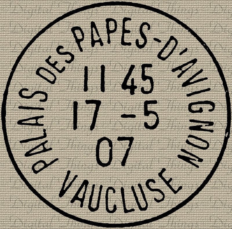 French Stamp Postmark Post Mark Pope Palace Letter Digital Download for Iron on Transfer Fabric Pillows Tea Towels DT421