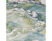 Cool Waters When the Fever Runs High - Small Print of Watercolor Painting