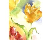 Sound of Sunshine - Full Sized Print of brilliant flowers in colorful red, gold and green