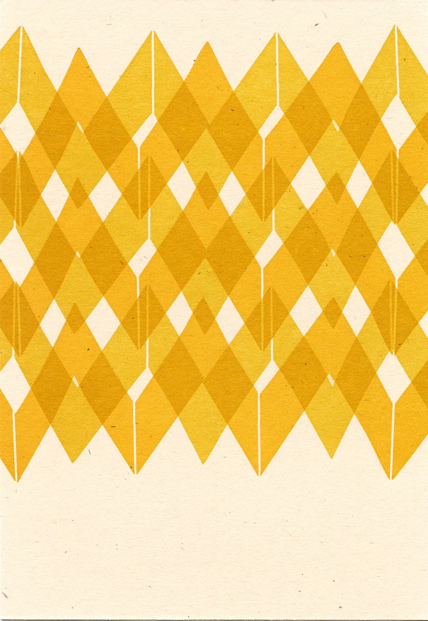 Yellow Pattern Postcard