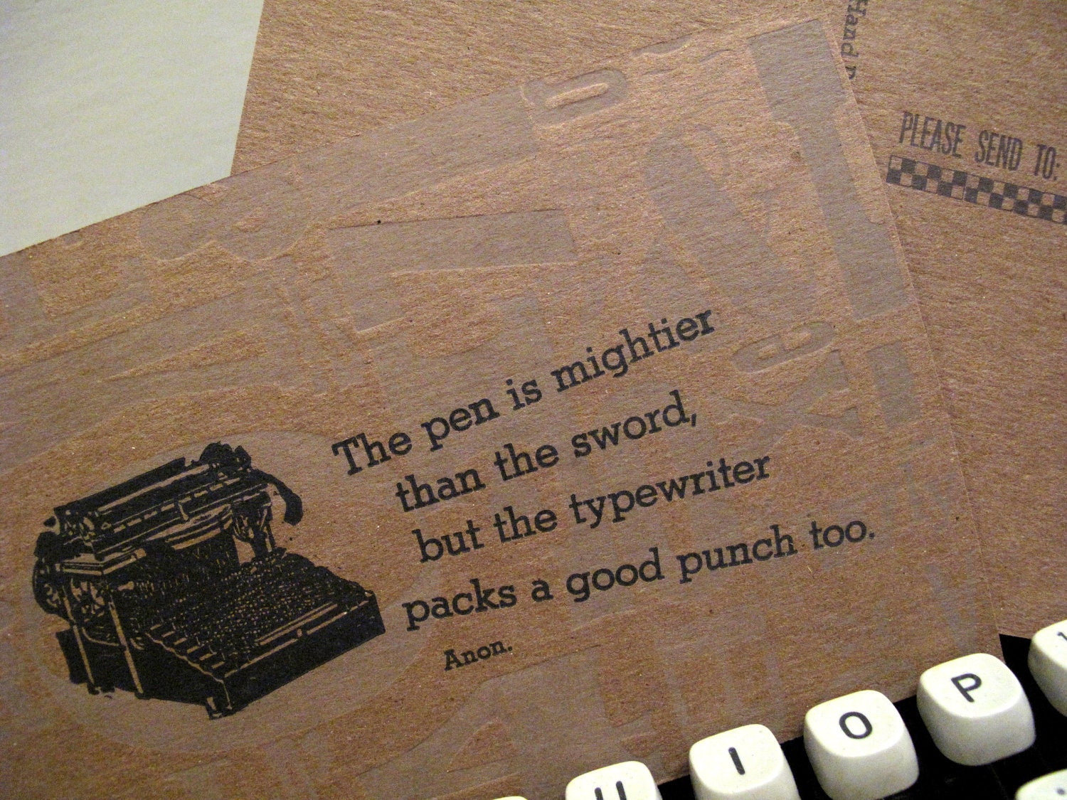 Typewriter Love - Letterpress Postcard