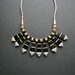Tribal Horn Bib Necklace . Mother of Pearl . Bone . Black and White .