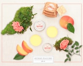 Lip Balm, Perfume, and Lotion Bars - Gift Set, Southern Peach Rose - Earthy Floral and Sweet Peach - All Natural