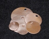 20 Piece 1 inch Copper Circles With Holes and Brushed Finish