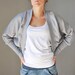 Grey Japanese Sleeves Women sweatshirt jacket / Gift for her / Women fashion