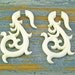 Fake Gauge Earrings White Bone Swan Tribal Earrings - FG028 B