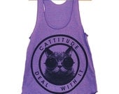 Cattitude Tank Top Orchid (Select Size)