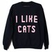 I Like Cats Sweatshirt PINK ON BLACK (Select Size)
