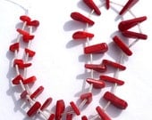 Clearance 1 Strand of Graduated Bamboo Coral Teardrop Beads