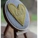 Embroidery Hoop Art. Yellow Felt Heart Embroidered with LOVE. Wall Hanging by Catshy Crafts