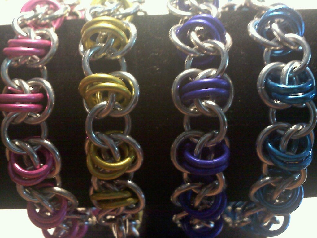 Handmade Chainmail Barrel Bracelet