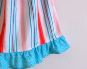 Stripes Pillowcase Dress - Blue, Pink, Red, & White Apples - made to order 3 6 9 12 months newborn