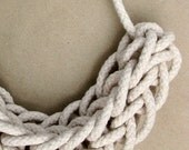 Knitted Rope Necklace - Natural Cotton